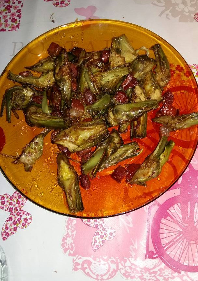 Una foto de Alcachofas con jamón