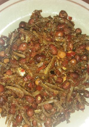 Foto resep Teri kacang pedas