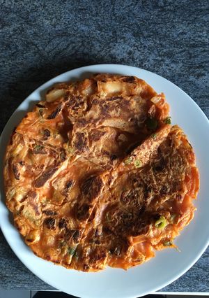 A picture of Kimchi Pancakes.