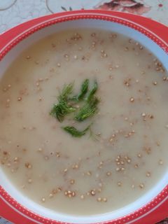 Édeskömény krémleves puffasztott quinoával #gluténmentes #tejmentes recept fotója