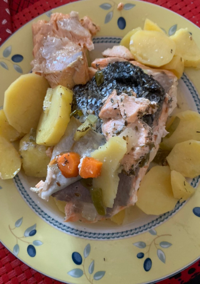 Una foto de Salmón al horno