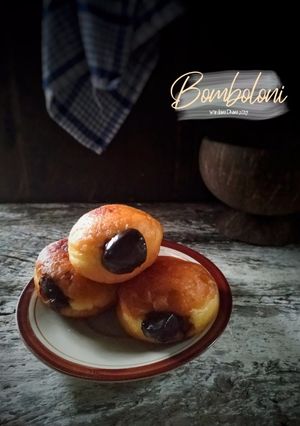 Foto resep Donat bomboloni with selai coklat homemade
