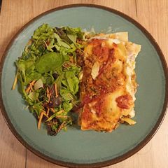 A picture of Bolognese lasagna.