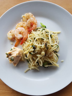 Foto resep Spagheti Oglio Olio/Baked Garlic Shrimp Salted Egg MPASI 1+