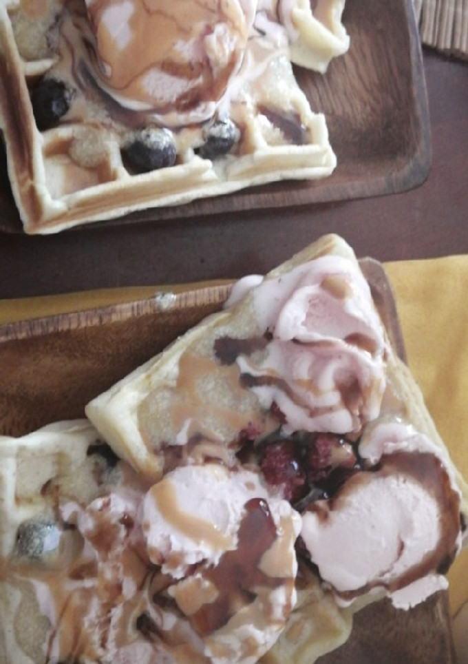 Una foto de Waffles dulces