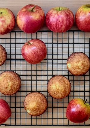 Una foto de Muffins/ Magdalenas harina integral con manzana 🧁 fácil, económica y con tips para principiantes 🍎