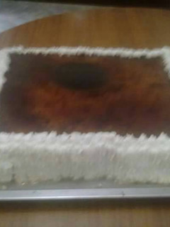 Una foto de Flan extra grande de huevos caseros con nata