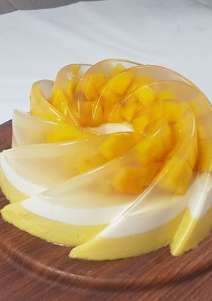 Foto resep Puding mangga susu 3 lapis