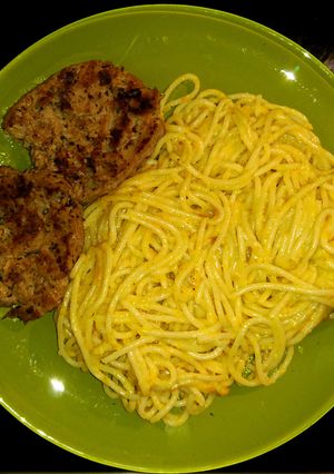 Spagetti vadasmártással - vegetáriánus recept fotója