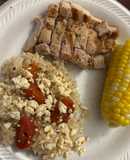 Pan- Seared pork chops with Mediterranean Flair
