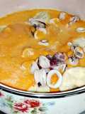 Medallones de merluza en salsa de pimientos rojos