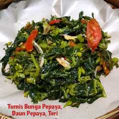 Tumis Bunga Pepaya, Daun Pepaya, Teri রেসিপির প্রধান ছবি