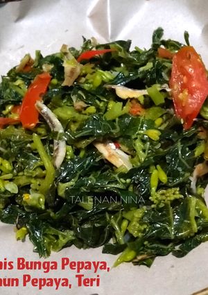 Foto resep Tumis Bunga Pepaya, Daun Pepaya, Teri