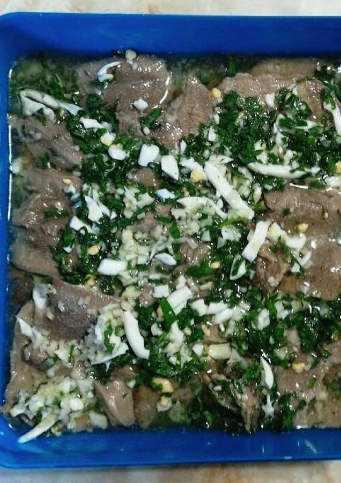 Una foto de Lengua a la vinagreta