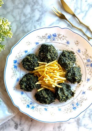 Una foto de Green Balls de espinacas, queso y superfoods!