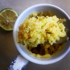 A picture of Lemon Zest Mug Cake #mugcakeweek.