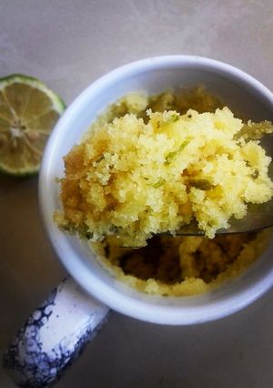 A picture of Lemon Zest Mug Cake #mugcakeweek.