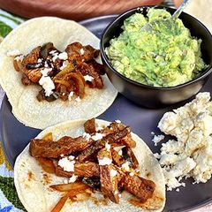 A picture of Roasted Hatch Chile Wagyu Steak Fajitas.
