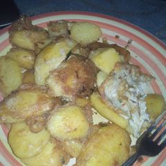 A picture of Fried Irish potatoes and egg.