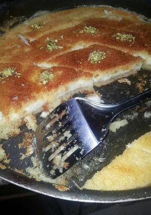 صورة لوصفة بسبوسة بالقشطة