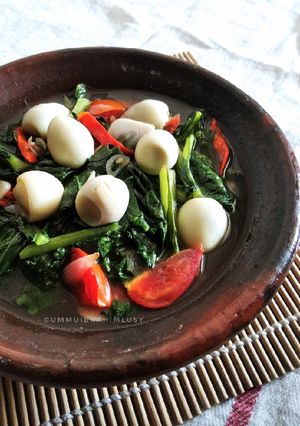 Foto resep Cah Caisim Telur Puyuh
