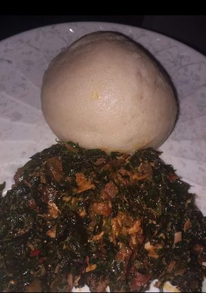 A picture of Semo with vegetables stew.