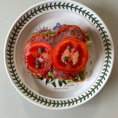Avocado, Bacon & Tomato on Toast A picture of Avocado, Bacon & Tomato on Toast.