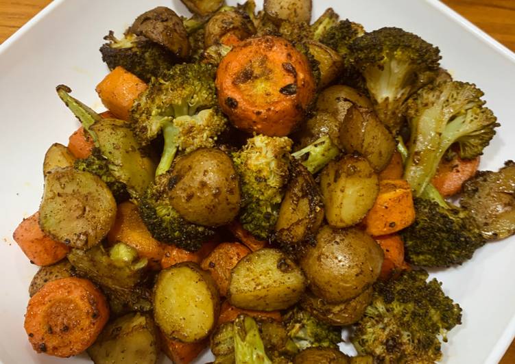 Resep Roasted Vegetables Kentang Brokoli Wortel Panggang Low Cal Yang Lezat