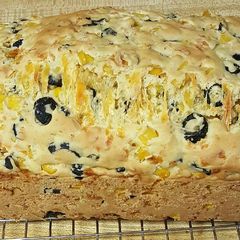 A picture of Cheddar Olive Bread.