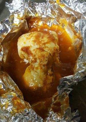 A picture of Barbecued Chicken in Foil.
