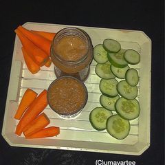 A picture of Carrot and cucumber juice.