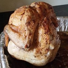 A picture of Brad's beer can chicken.