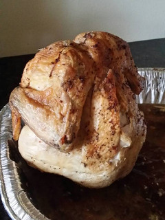 A picture of Brad's beer can chicken.