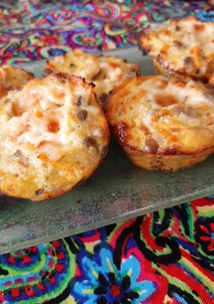 Una foto de Muffins de arroz yamaní integral, zanahoria, brócoli y lentejas