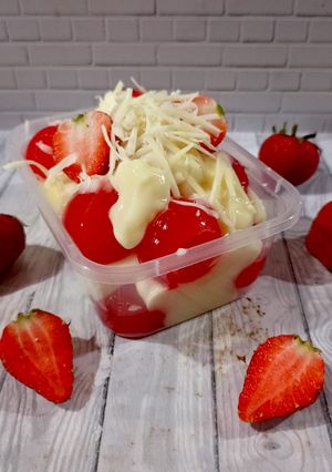 Foto resep Strawberry Red Velvet Cheese Pudding