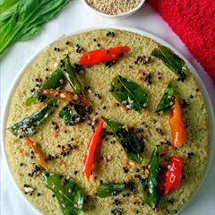 A picture of Spinach millet dhokla.