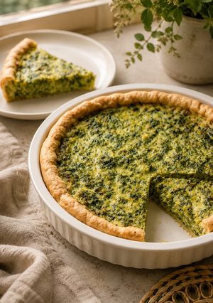 Una foto de Tarta de brócoli y espinaca con mozzarella