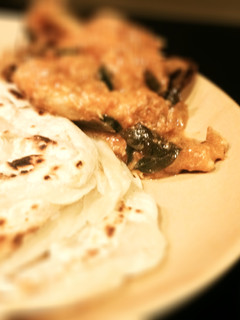 A picture of Kerala Porotta (layered flat indian bread).