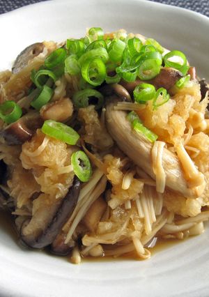A picture of Asian Mushrooms & Grated Daikon Ponzu Salad.