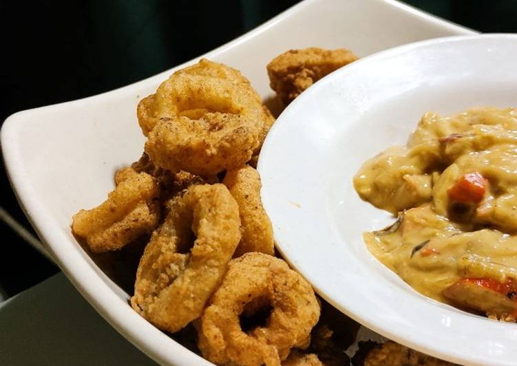 Cumi Tepung Saus Telur Asin