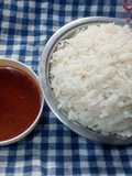 Simple tomato sauce and white rice