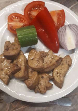 Sült kacsamáj recept fotója