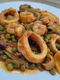 Cazuela de calamar y gambas