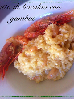 Una foto de Risotto de gambas y bacalao