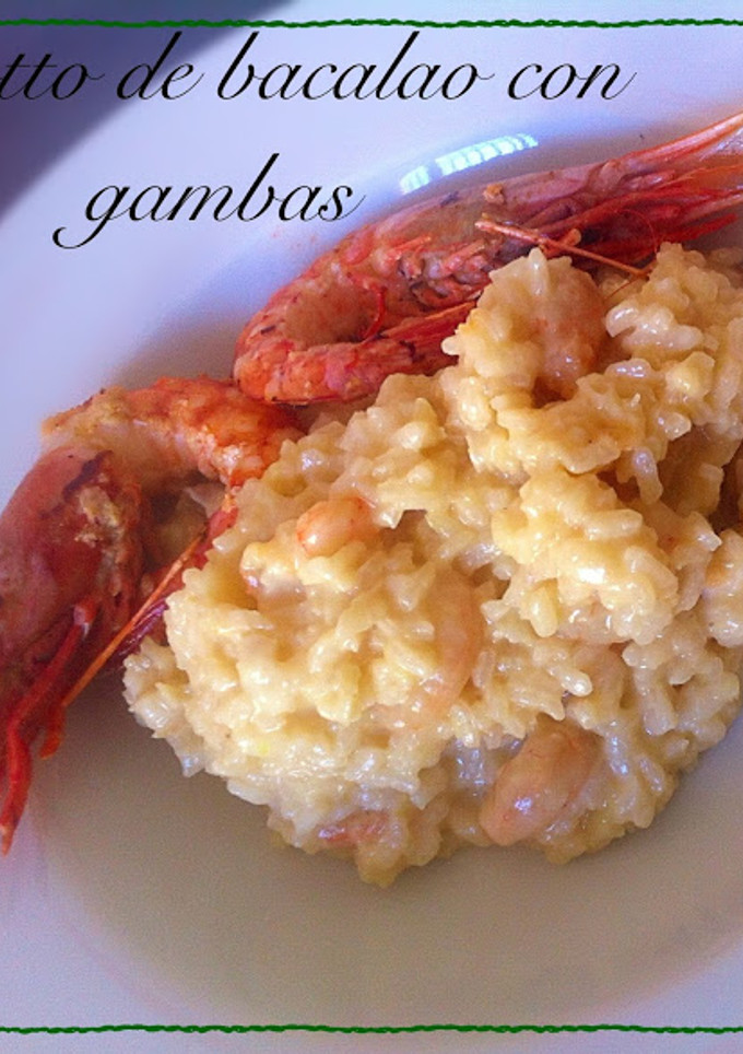Una foto de Risotto de gambas y bacalao