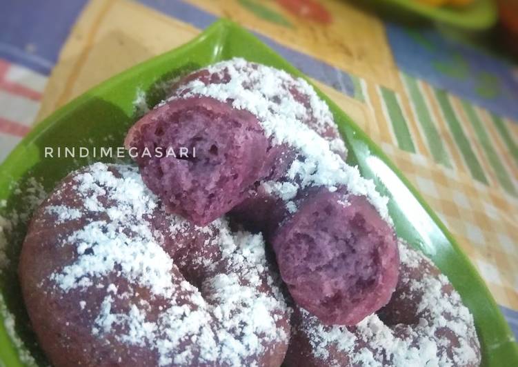 31. Donat Ubi Ungu (Eggless) Empuk