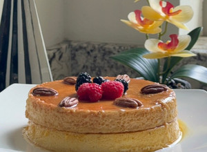 A picture of Mexican Flan Napolitano.
