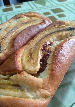 Una foto de Budín de banana y dulce de leche
