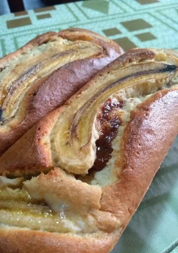 Una foto de Budín de banana y dulce de leche