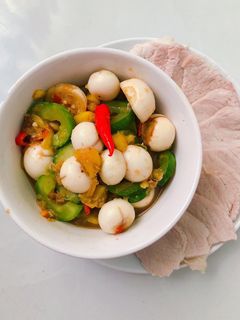 Hình của món Cà pháo ngâm mắm nêm.